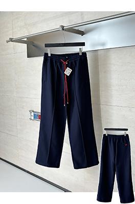 ロエベ 新しいカラーブロックの刺繍りストレートレッグカジュアルパンツ