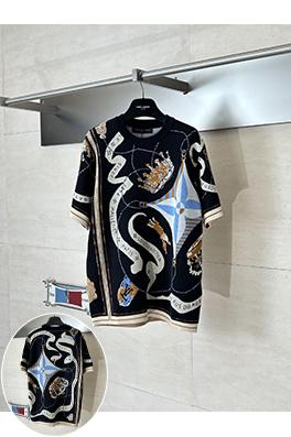 ルイヴィトンコピー クラウンリボンジャカードニット半袖Tシャツ