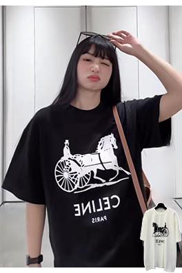 セリーヌコピー CELINE キャリッジシリーズ ヘビーウェイトプリント 半袖Tシャツ