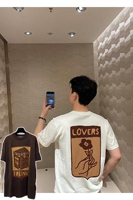 ルイヴィトン フローラルチェックジャカードロゴニット半袖Tシャツ