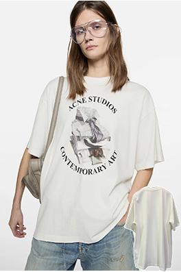 アクネストゥディオズブランドスーパーコピー Acne Studios プリント半袖Tシャツ