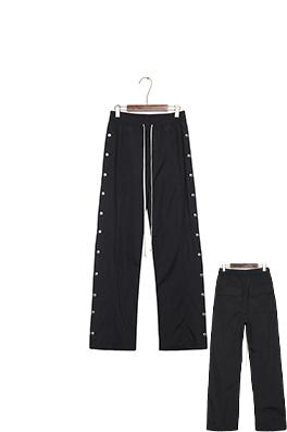 リックオウエンススーパーコピー 黒のボタンダウンストレートレッグパンツ