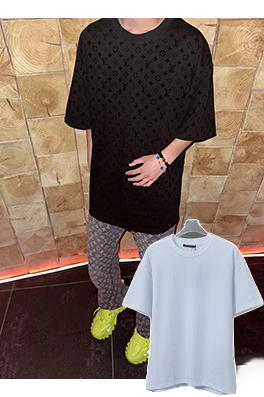 ルイヴィトンブランドスーパーコピー オールロゴフロック半袖Tシャツ