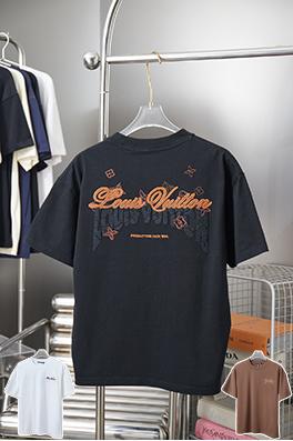 ルイヴィトンコピー 新モデル刺繍入りLV半袖Tシャツ