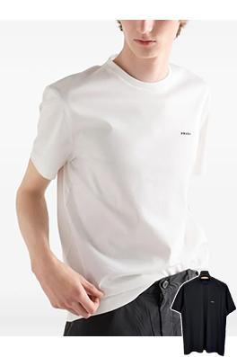 プラダスーパーコピー 小さなロゴ刺繍が入​​った半袖Tシャツ