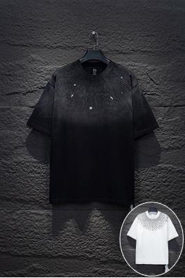 クロムハーツスーパーコピー 新作 ウォッシュ サンドブラストラインストーン半袖Tシャツ