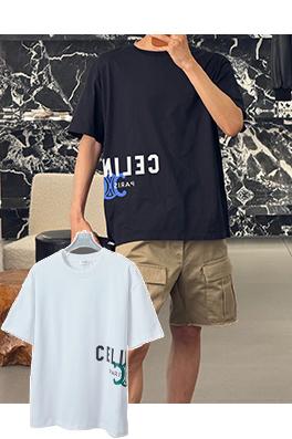 セリーヌコピー Celine 凱旋門プリント半袖Tシャツ