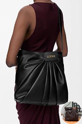 ロエベ Draped レディースナパラムスキンハンドバッグ