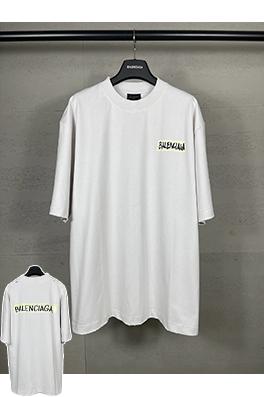 バレンシアガ Balenciaga マスキングテープダイレクトプリントウォッシャブルダメージ半袖Tシャツ