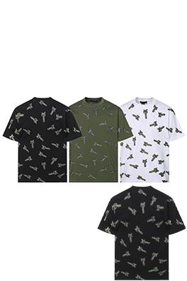 ルイヴィトン デジタルプリントロゴクルーネック半袖Tシャツ