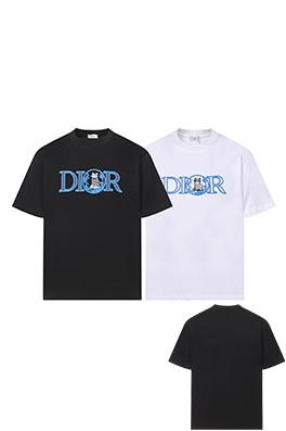 ディオール 刺繍の猫柄レターロゴ半袖Tシャツ