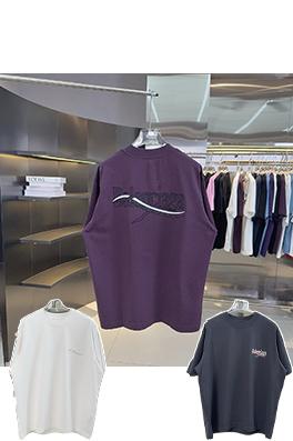 バレンシアガ Balenciaga 新しいアップリケ刺繍スパンコール刺繍半袖Tシャツ