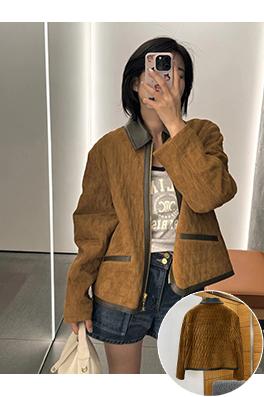 セリーヌ ダイヤモンド柄スエードジャケット