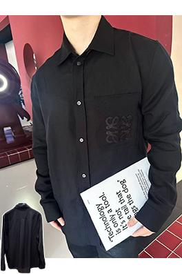 ロエベ 刺繍入りリネン長袖シャツ