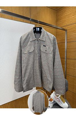 バレンシアガ チェック柄ポケット付きジップアップジャケット