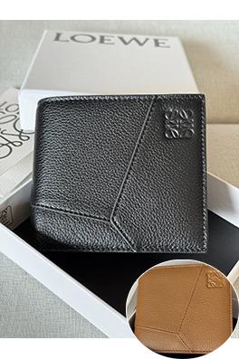 ロエベ ソフトグレイン牛革製パズル二つ折りコインウォレット X4C