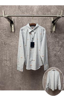 ルイヴィトン 新作ストライプ柄花柄長袖シャツ