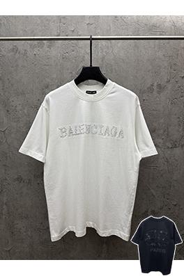バレンシアガ BALENCIAGA ダイレクトプリントのタッセルアップリケ刺繍入り半袖Tシャツ