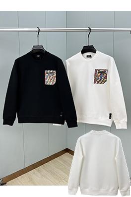 フェンディ カラフルなFFロゴ入りジッパー付きパッチポケットが胸元に付いたニットクルーネックのスウェットシャツ