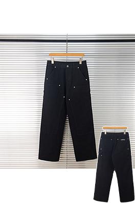 クロムハーツ 人気のロギングパッチワークレザーウォッシュデニムジーンズ