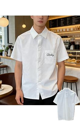 ディオール 刺繍ロゴ入り半袖襟付きシャツ