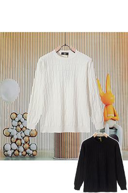 フェンディ ダブルFジャカードロゴニットクルーネックセーター