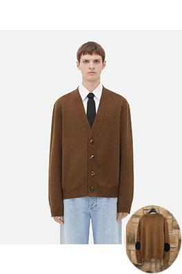 ボッテガヴェネタ パッチワークのカシミヤ混ニットカーディガン