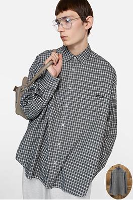 アクネストゥディオズ ロゴ入りチェック柄長袖シャツ