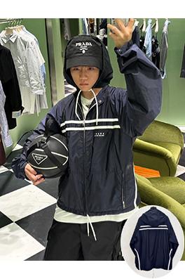 プラダコピー 取り外し可能なフード付きナイロンジャケット
