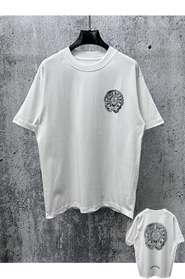 クロムハーツブランドスーパーコピー 新作プリントクルーネック半袖Tシャツ