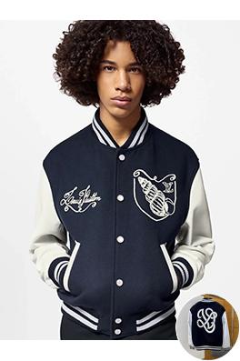 ルイヴィトン LV Seashells 航海をテーマにした刺繍りベースボールユニフォーム