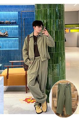 ロエベコピー サイドジッパーベルト付きパンツ