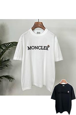 モンクレールコピー Moncler 新作フロッキーレタープリント入りピュアコットン半袖Tシャツ