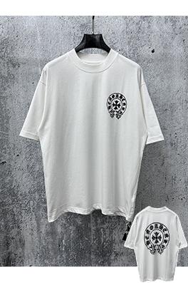 クロムハーツコピー ロールアップしたクルーネックの半袖Tシャツ