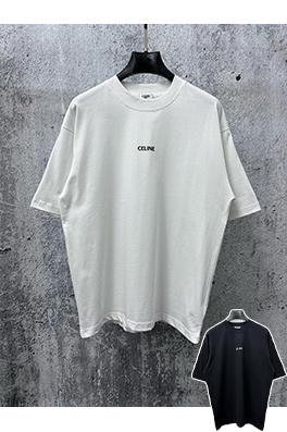 セリーヌ CELINE 文字ロゴプリント入りカップル半袖Tシャツ