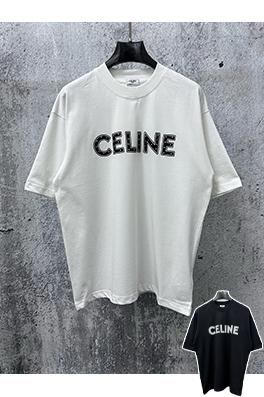 セリーヌ CELINE レターロゴ入りスタッズ付きカップル半袖Tシャツ