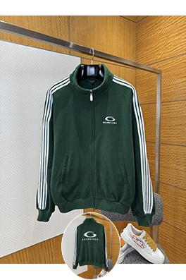 バレンシアガスーパーコピー BALENCIAGA 刺繍入りストライプ柄ジップアップジャケット