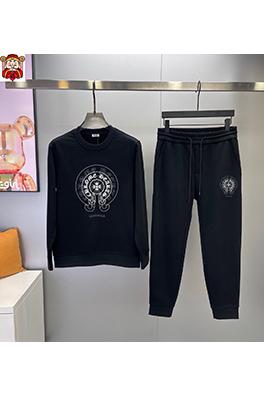 クロムハーツブランドコピー 最新のトレンドクルーネックのスウェットシャツとパンツのセット