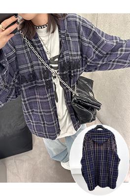 バレンシアガ BALENCIAGA チェック柄のフード付きジャケット