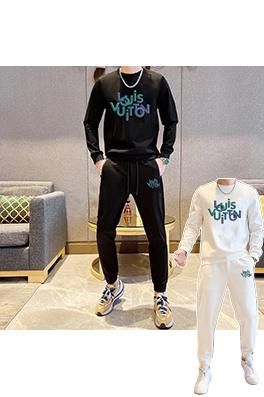ルイヴィトンブランドコピー 最新のトレンドクルーネックのスウェットシャツとパンツのセット