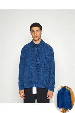 ボッテガヴェネタ スエード織り襟のレザージャケット