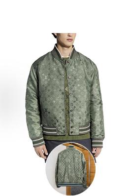 ルイヴィトン グラデーションモノグラム柄のベースボールジャケット