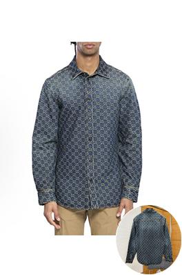 グッチブランドスーパーコピー 全面プリントのデニムジャケット