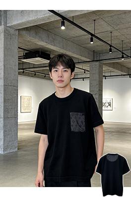 ルイヴィトン ポケット付きモノグラムパッチワーク半袖Tシャツ