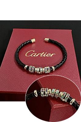 カルティエコピー ダイヤモンドがちりばめられたレザーコードブレスレット