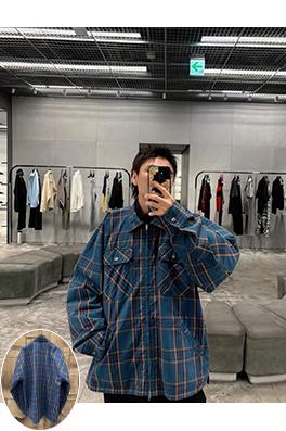 バレンシアガスーパーコピー BALENCIAGA 糸染めジャカード二重仕立てチェック柄シャツジャケット