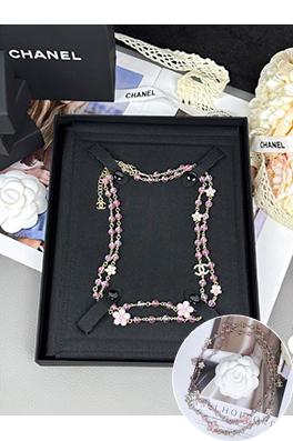 シャネル 新作レディースピンクフラワー樹脂ネックレス／セーターチェーン