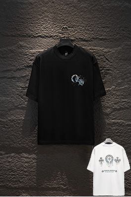 クロムハーツ 新作ラインストーンダメージ半袖Tシャツ