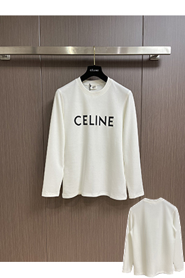 セリーヌ CELINE クラシックなブランドロゴプリントクルーネック長袖シャツ