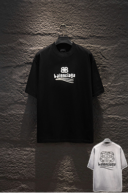 バレンシアガ Balenciaga クラシックなリバースカラースタンプダメージホロー刺繍半袖Tシャツ
